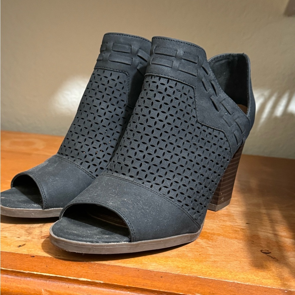 Peep toe boot heels 9
